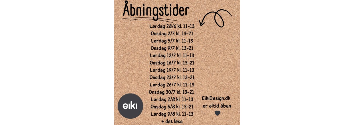 bningstider i popup shoppen henover sommeren