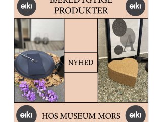 Dkkeservietter og hjerter i kork hos Museum Mors
