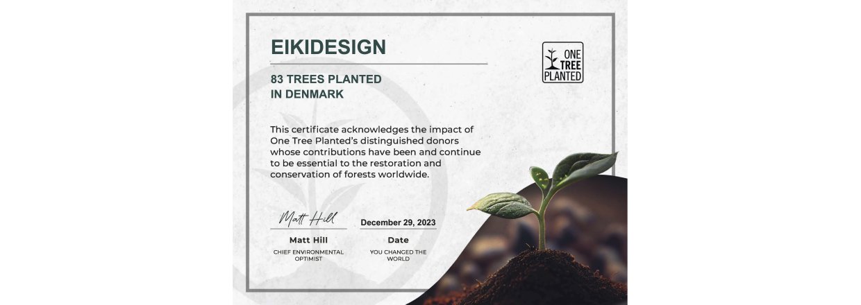 rets donation til organisationen OneTreePlanted