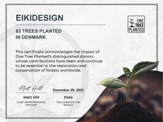 rets donation til organisationen OneTreePlanted