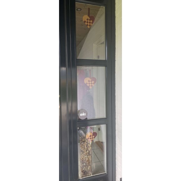 Eiki flettet julehjerte i kork, mrkerd/natur