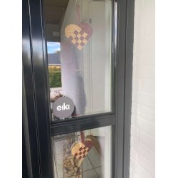 Eiki flettet julehjerte i kork, mrkerd/natur