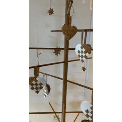 Eiki juleengel til ophng i kork, hvid