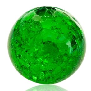 MyCandle tilbeh�r - gr�n kugle i knust glas, 3 cm