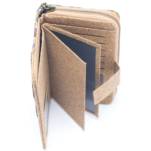 Pung i kork, mrkerd med blomstermnster