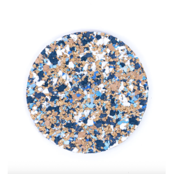 Glasbrik i kork og genanvendt EVA, bl� og rund