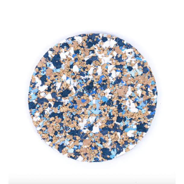 Glasbrik i kork og genanvendt EVA, bl� og rund