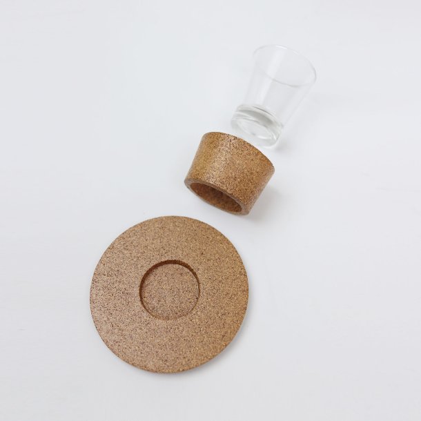 Espresso kaffeglas med bordsk�ner i kork