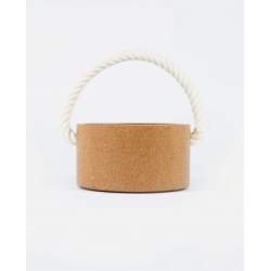 Kurv i kork med bldt reb af bomuld, lille