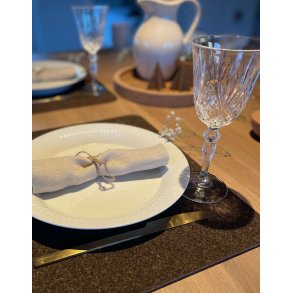 Dkkeserviet i kork, brunsort, aflang