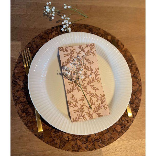 D�kkeserviet i kork, brun, 36 cm, rund