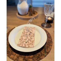 D�kkeserviet i kork, brun, 36 cm, rund