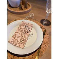 Dkkeserviet kork, naturfarve, rund