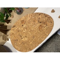 Dkkeserviet i natur kork, oval