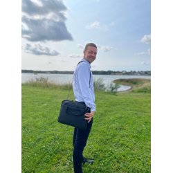 Arbejdstaske / computertaske / rejsetaske i kork til b�rbar computer, sort