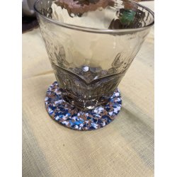 Glasbrik i kork og genanvendt EVA, bl� og rund