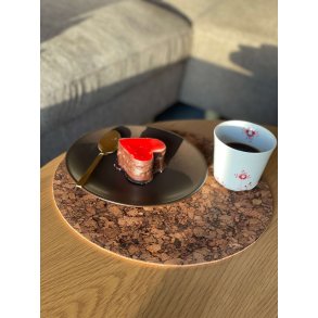 D�kkeserviet i kork, brun, rund 30 cm