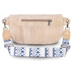 Bumbag i natur kork med m�nstret rem