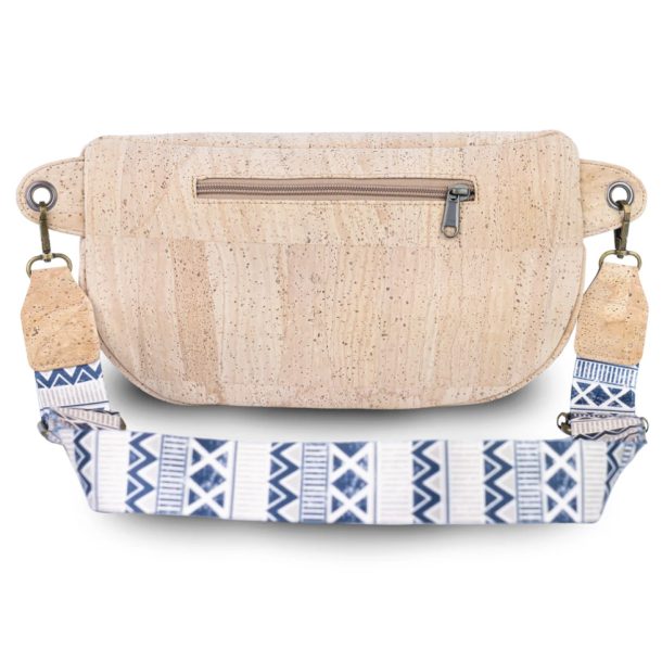 Bumbag i natur kork med m�nstret rem