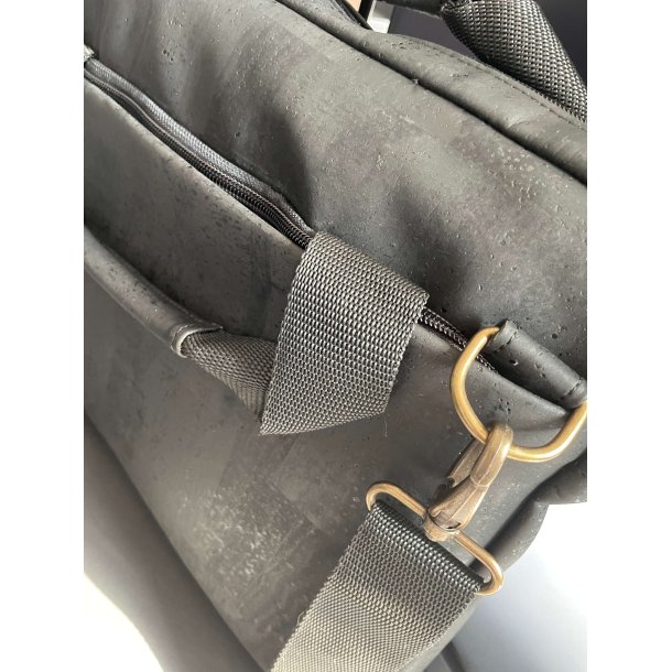 Arbejdstaske / computertaske / rejsetaske i kork til b�rbar computer, sort