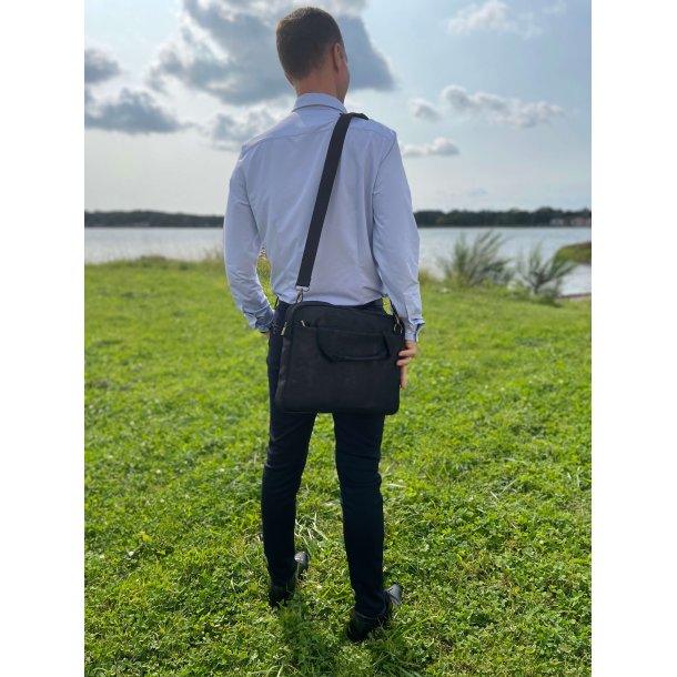 Arbejdstaske / computertaske / rejsetaske i kork til b�rbar computer, sort