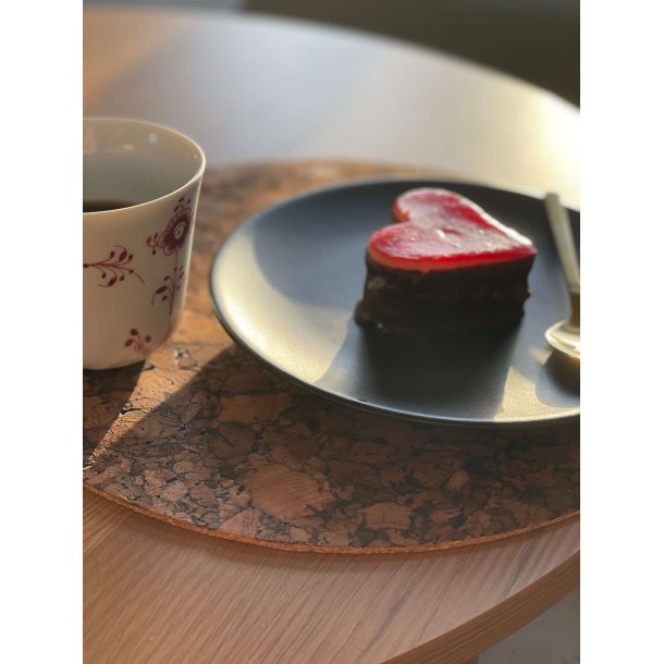 D�kkeserviet i kork, brun, rund 30 cm