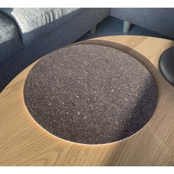 D�kkeserviet i kork, brunsort, rund 30 cm