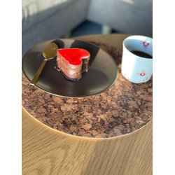 D�kkeserviet i kork, brun, rund 30 cm