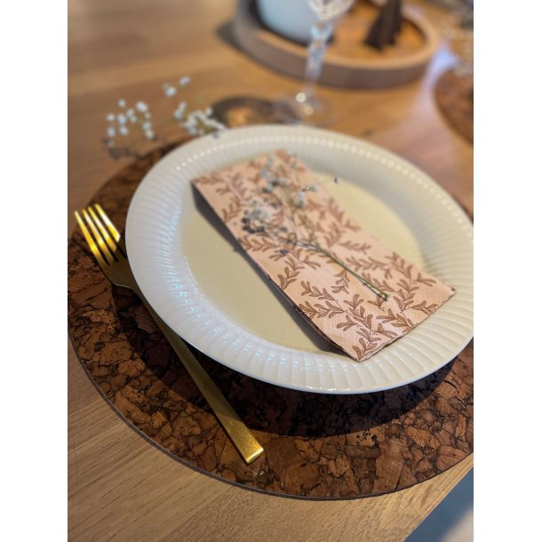 D�kkeserviet i kork, brun, 36 cm, rund