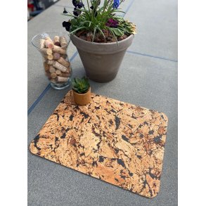 Dkkeserviet i naturfarve med sort mnster, aflang