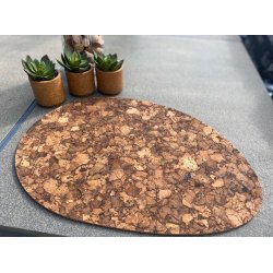 Dkkeserviet i brunt kork, oval 