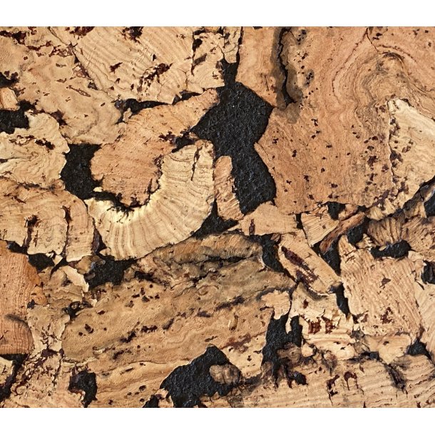 D�kkeserviet i naturfarve med sort m�nster, oval