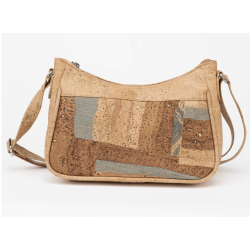 Taske i kork med blt, cognac og natur mnster