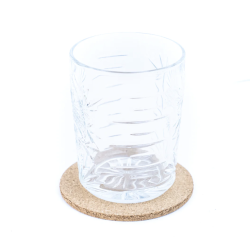 Glasbrikker i kork med holder, runde natur