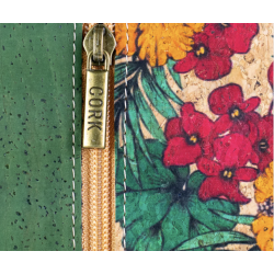 Lille skuldertaske i gr�n med blomsterm�nster