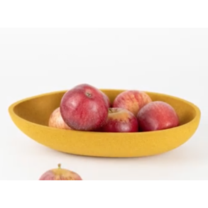 Oval skl i kork, gul