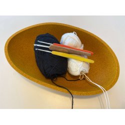 Oval skl i kork, gul