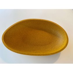 Oval skl i kork, gul