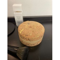 Smykkeskrin i kork med guldnister, rund