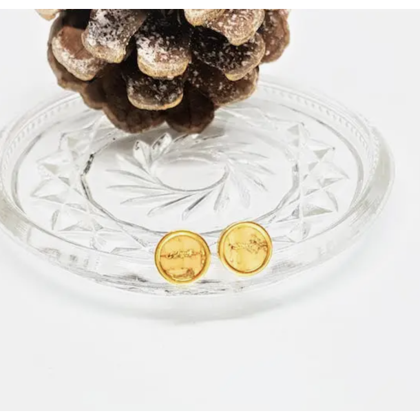 �reringe med natur kork og forgyldt rustfrit st�l