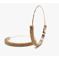 �reringe hoops med kork og forgyldt rustfrit st�l