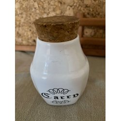 Retro tre hvide Sholm krydderikrukker