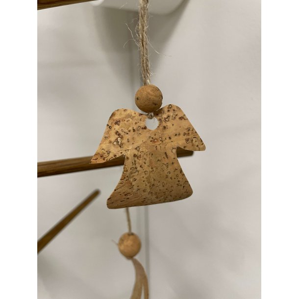 Eiki juleengel til ophng i kork, natur/natur