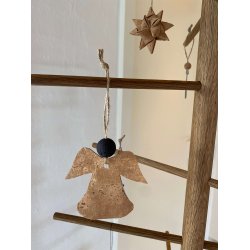 Eiki juleengel til ophng i kork, natur