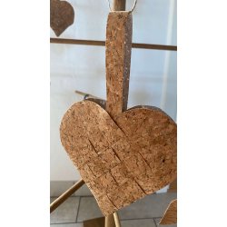 Eiki flettet julehjerte i kork, natur