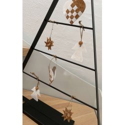 Eiki juleengel til ophng i kork, hvid