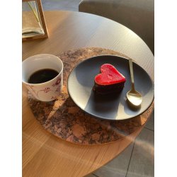 D�kkeserviet i kork, brun, rund 30 cm