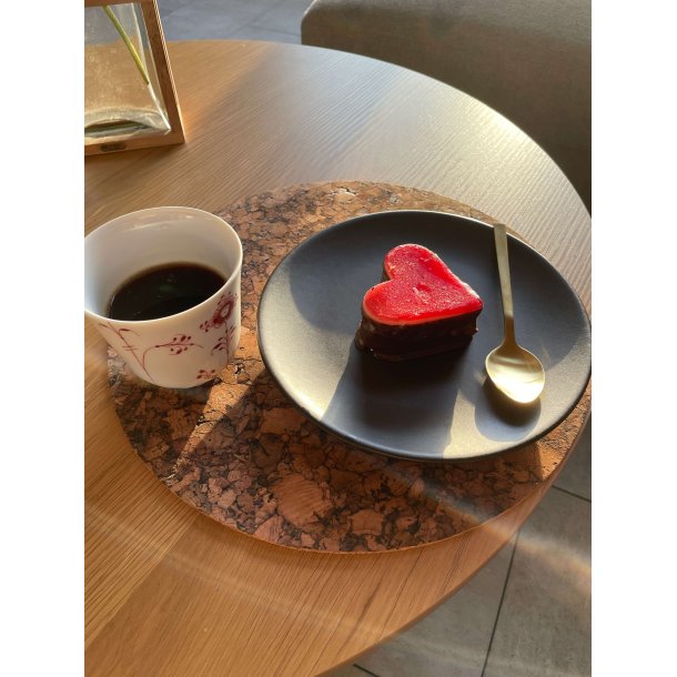 D�kkeserviet i kork, brun, rund 30 cm