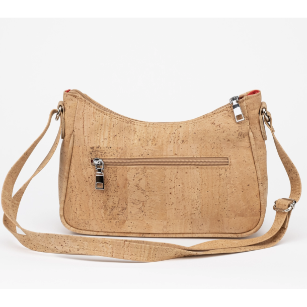 Taske i kork med blt, cognac og natur mnster