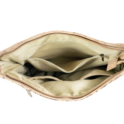 Taske i naturkork med natur/brun mnster